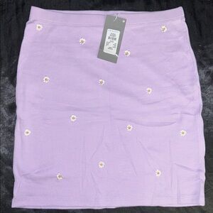 Lilac Floral Embroidered Skirt